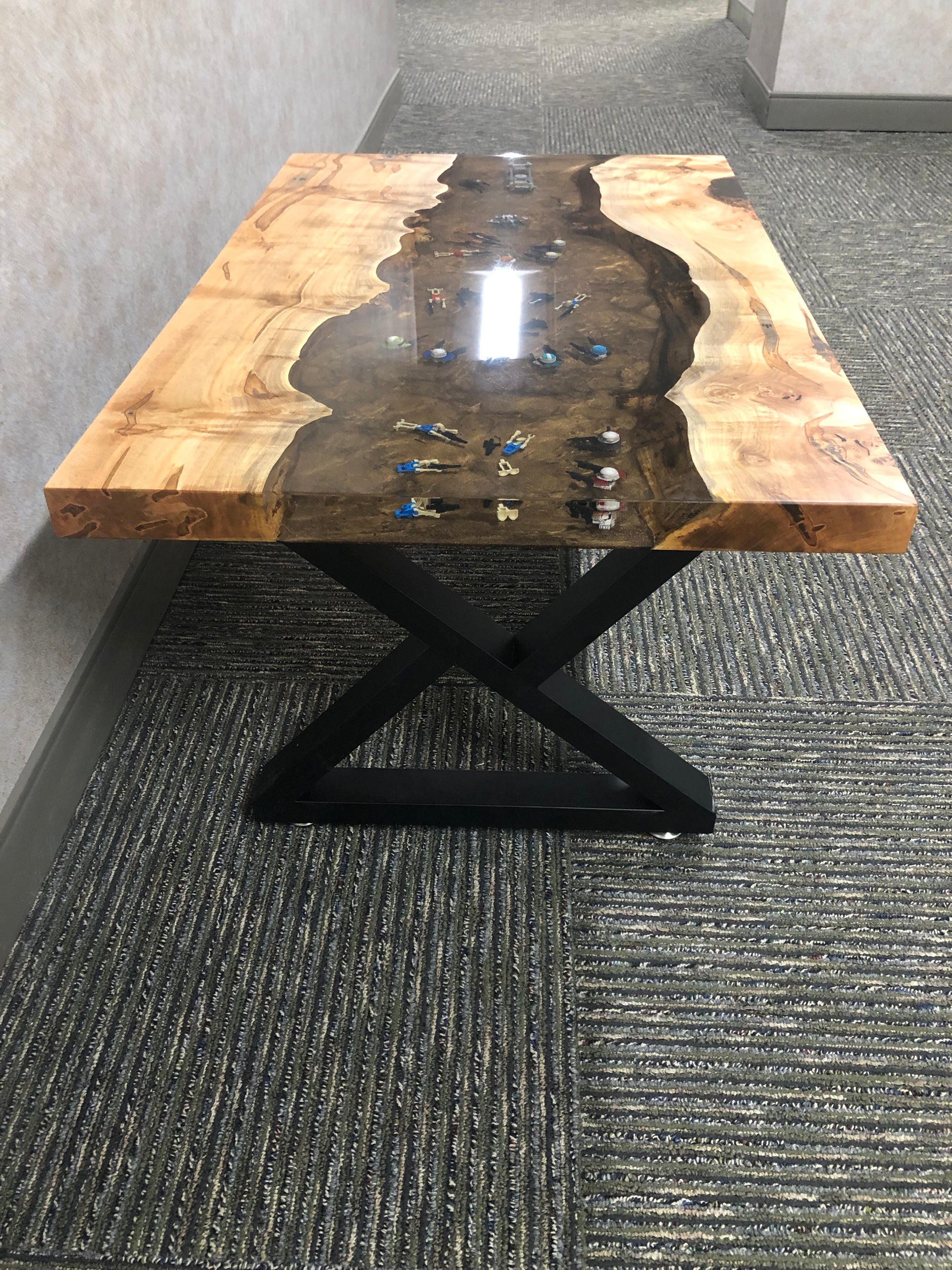Star Wars River Table with multiple battle scenes view from side