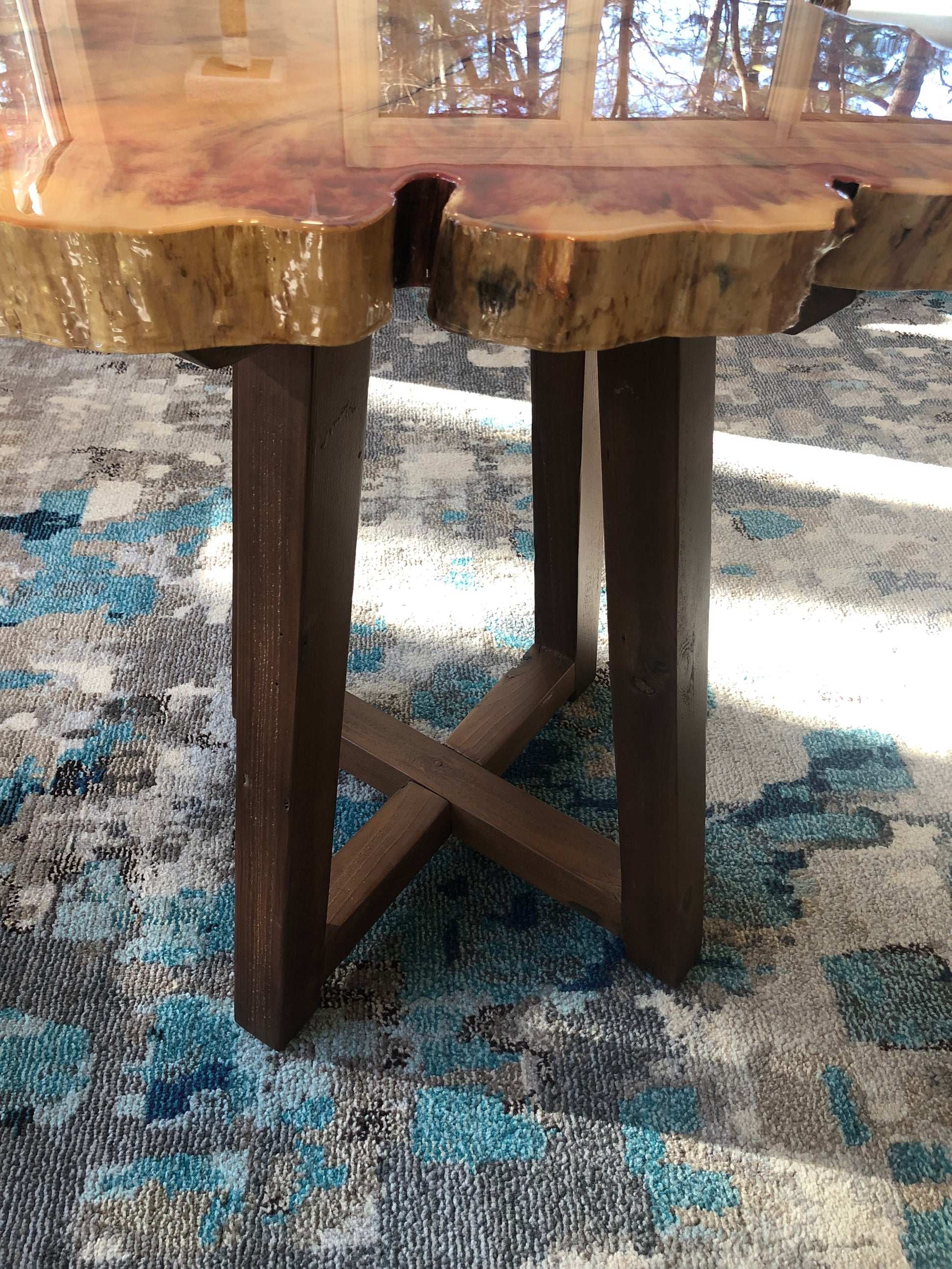 side view of table and legs