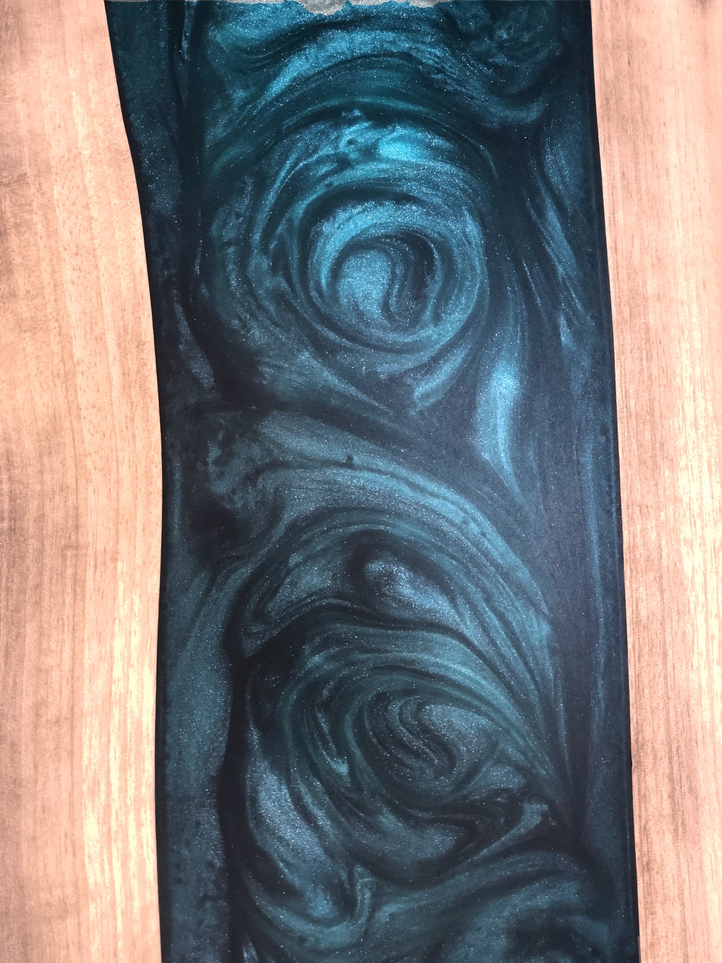 Black Walnut and Metallic Emerald Epoxy Charcuterie Board, 24"x12"