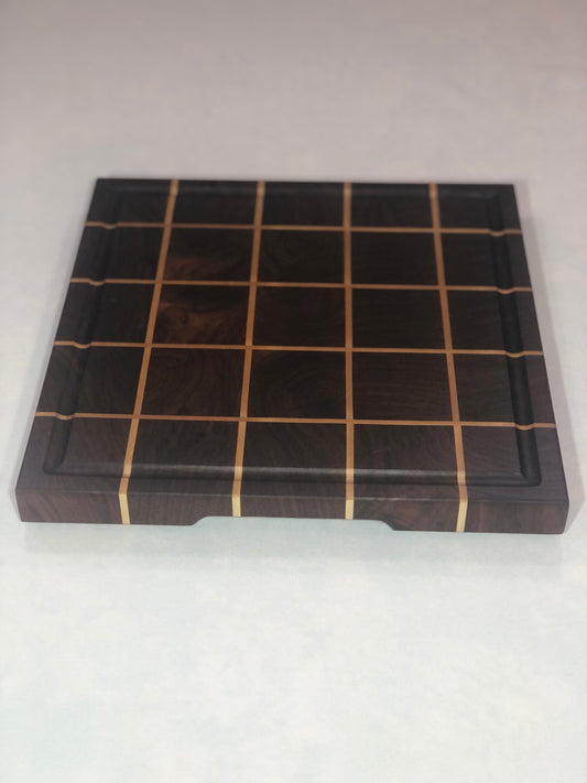 Black Walnut and Maple End Grain Square Cutting Board