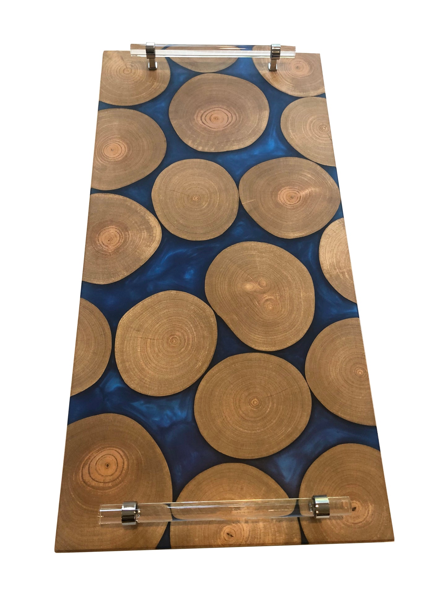Maple and Metallic Blue Epoxy Charcuterie Board, 24”x12”