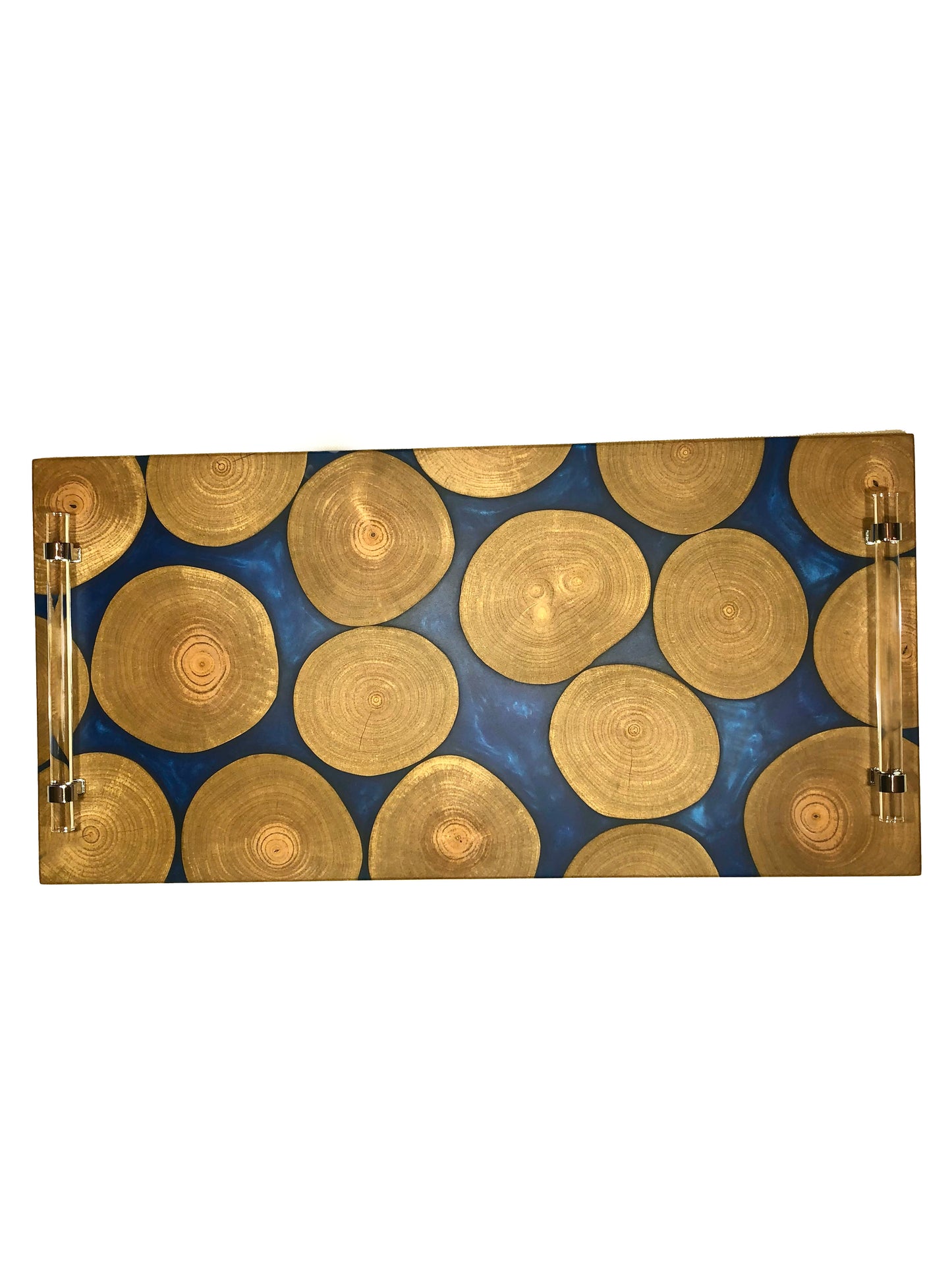 Maple and Metallic Blue Epoxy Charcuterie Board, 24”x12”