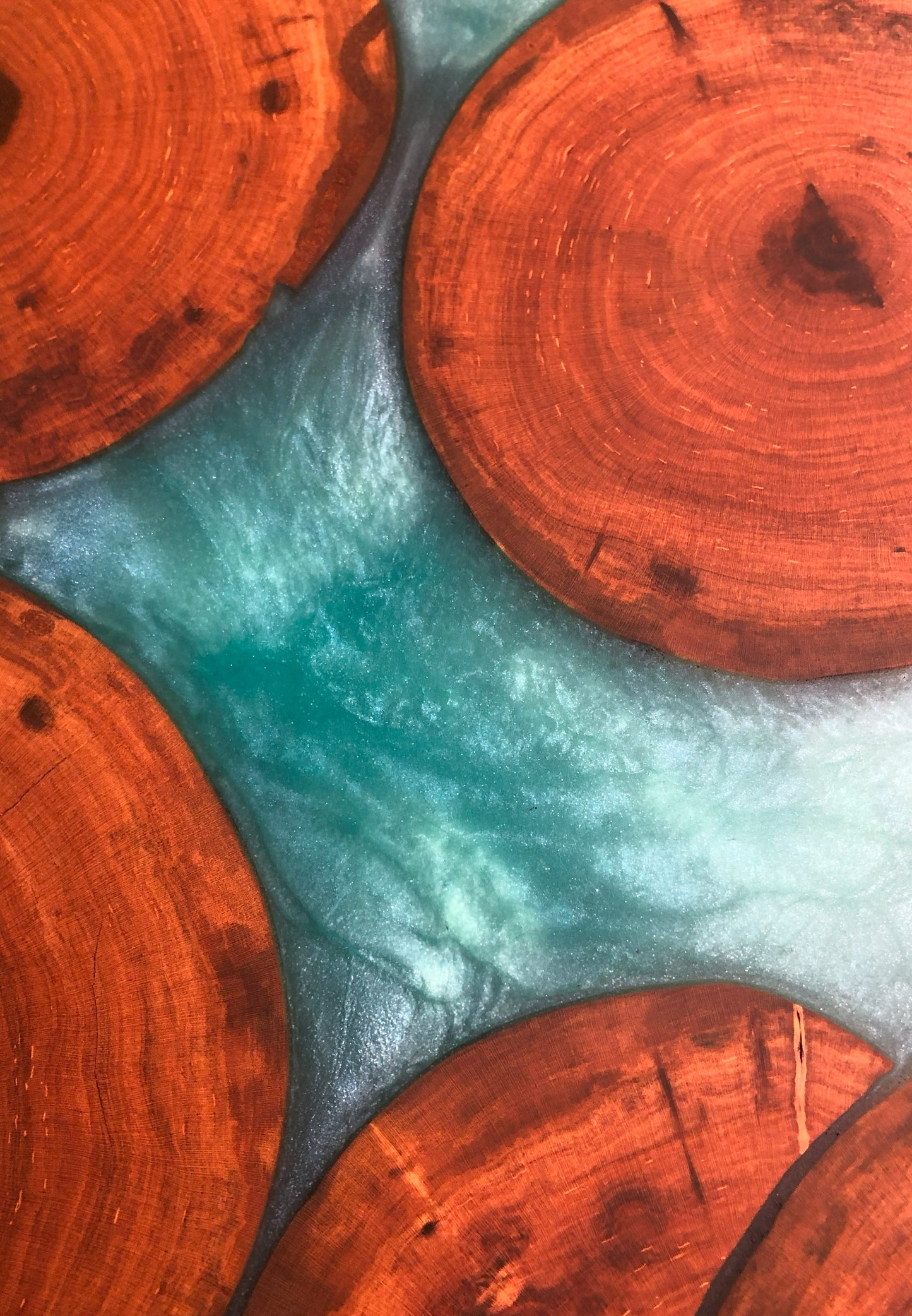 Oak and Teal Epoxy Charcuterie Board, 24"x12"