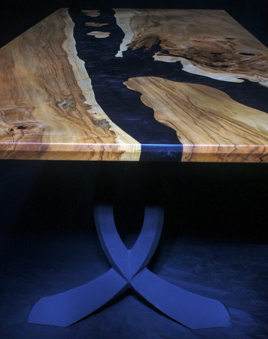 Ambrosia Maple and Epoxy River Dining Room Table Cover View