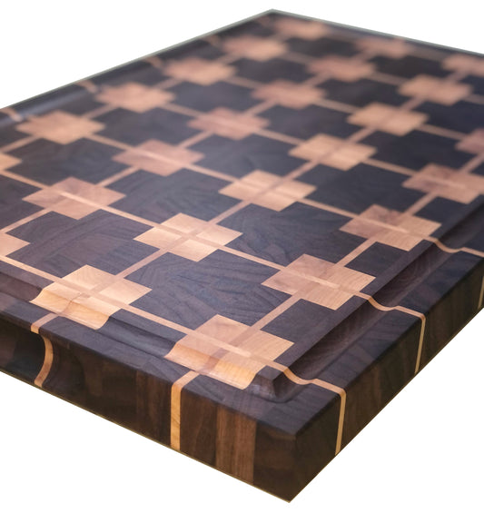 Black Walnut and Maple End Grain Cutting Board Cover View