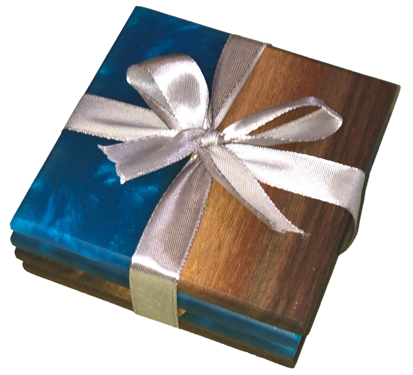 Black Walnut and Epoxy Coasters Cover View
