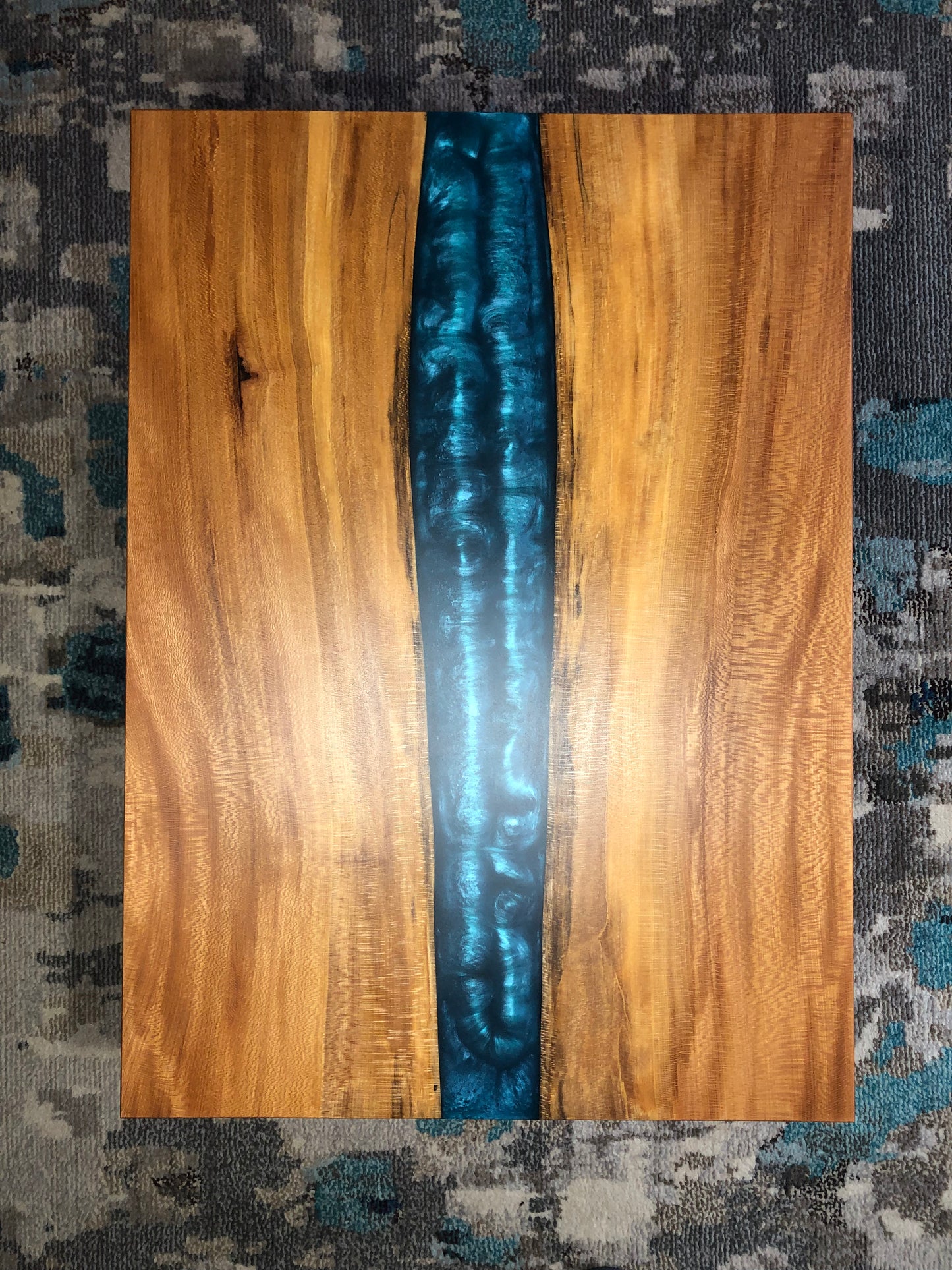 Sycamore and Emerald Green Epoxy Coffee Table