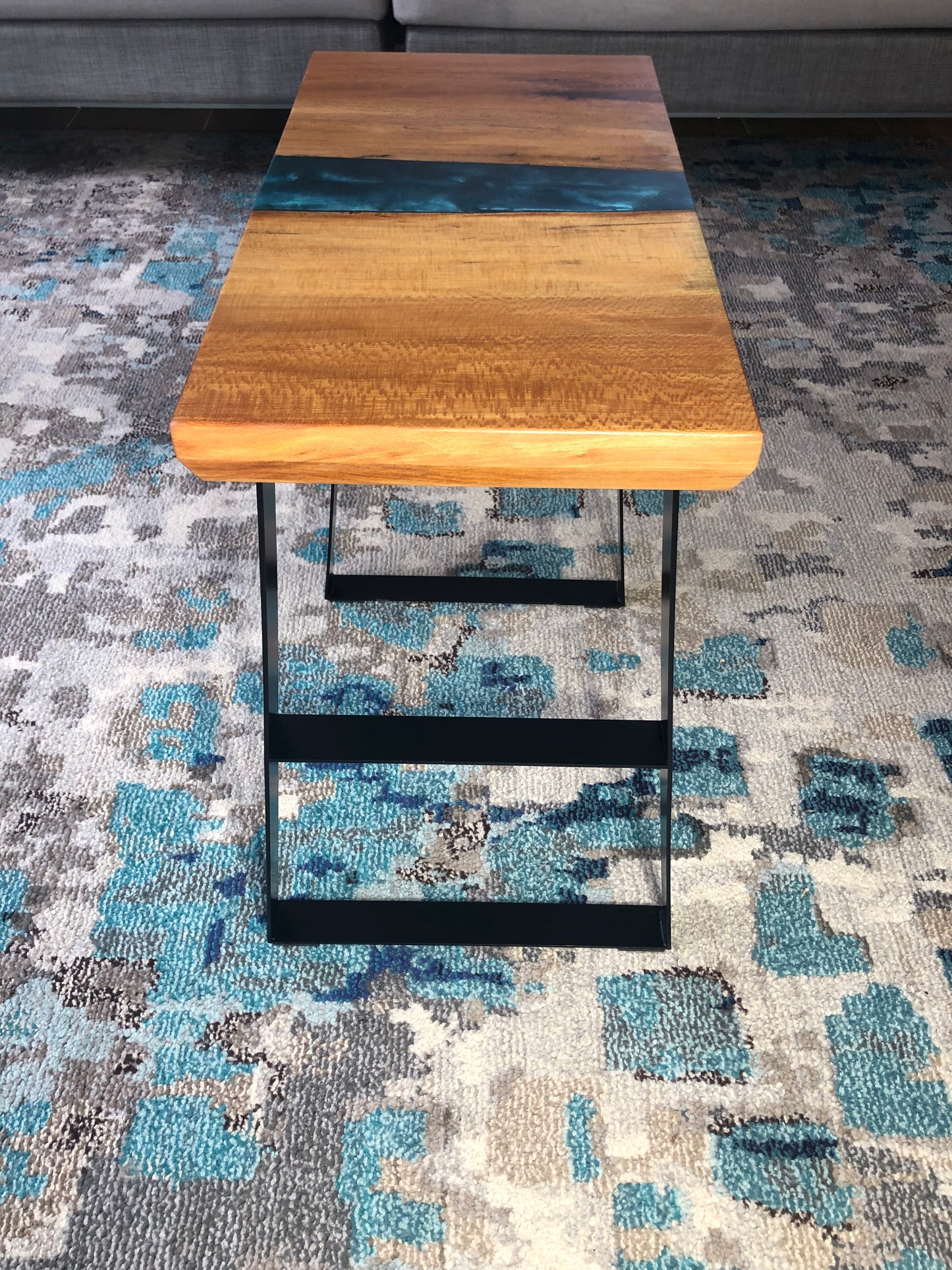 Sycamore and Emerald Green Side Table