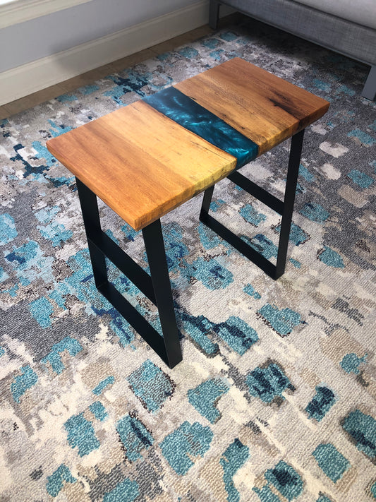 Sycamore and Emerald Green Side Table