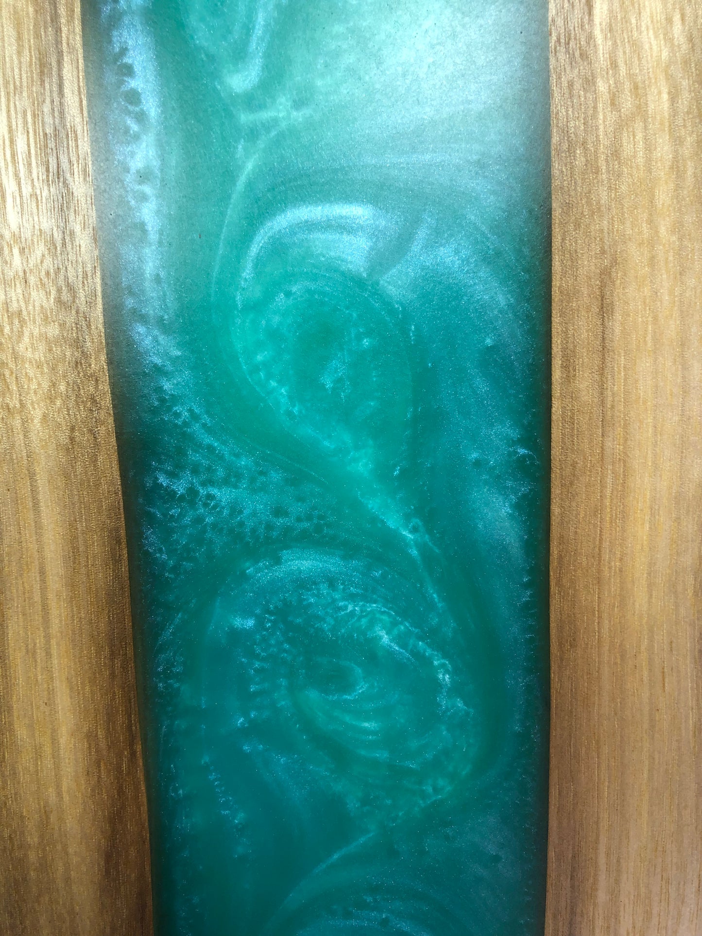 Black Walnut and Teal Epoxy Charcuterie Board, 18"x10"