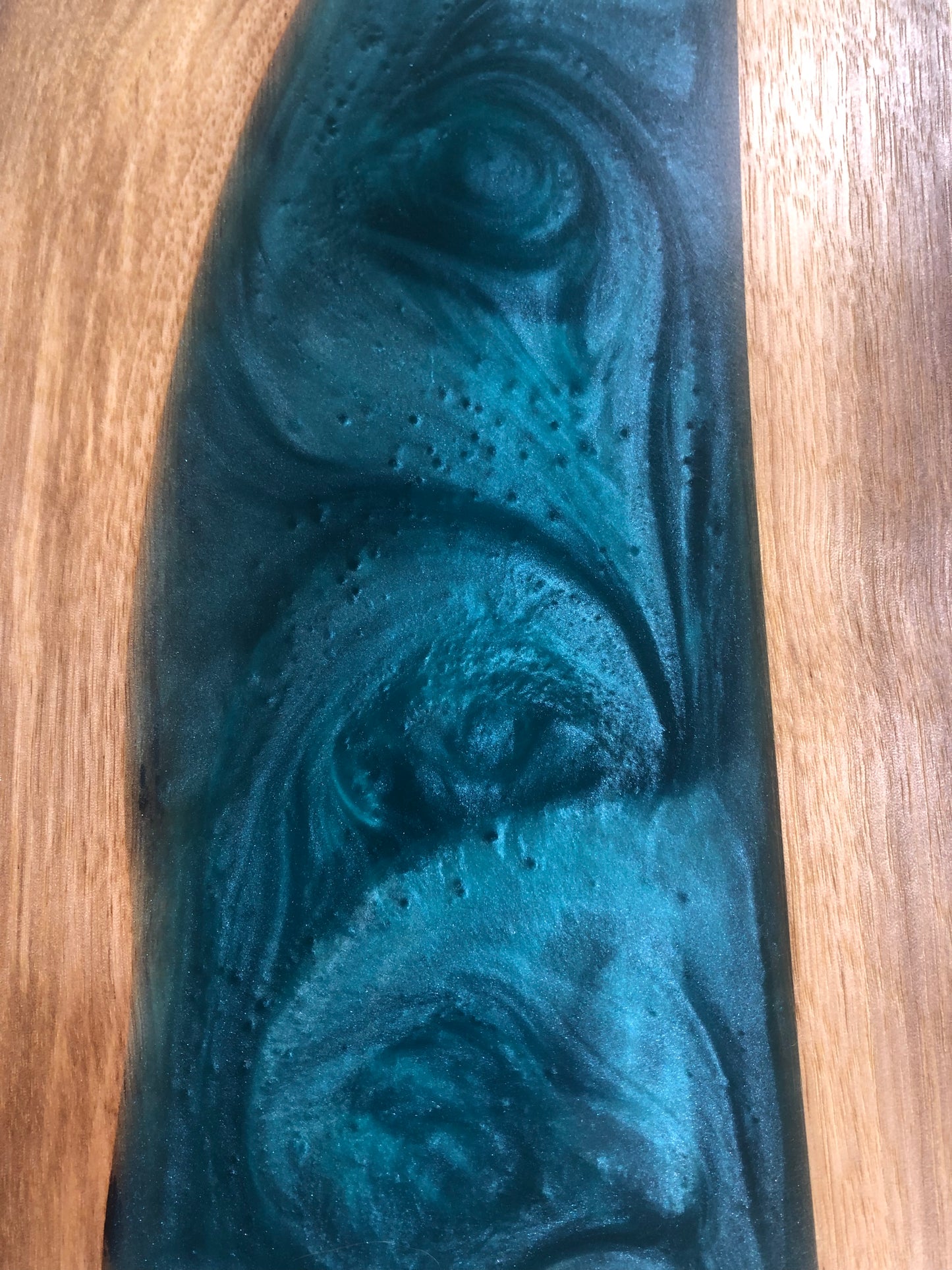 Black Walnut and Emerald Green Epoxy Charcuterie Board, 18"x10"
