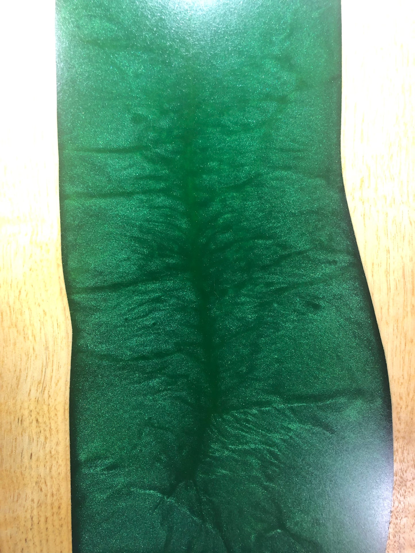 Black Walnut and Dark Ocean Green Epoxy Charcuterie Board, 18"x12"