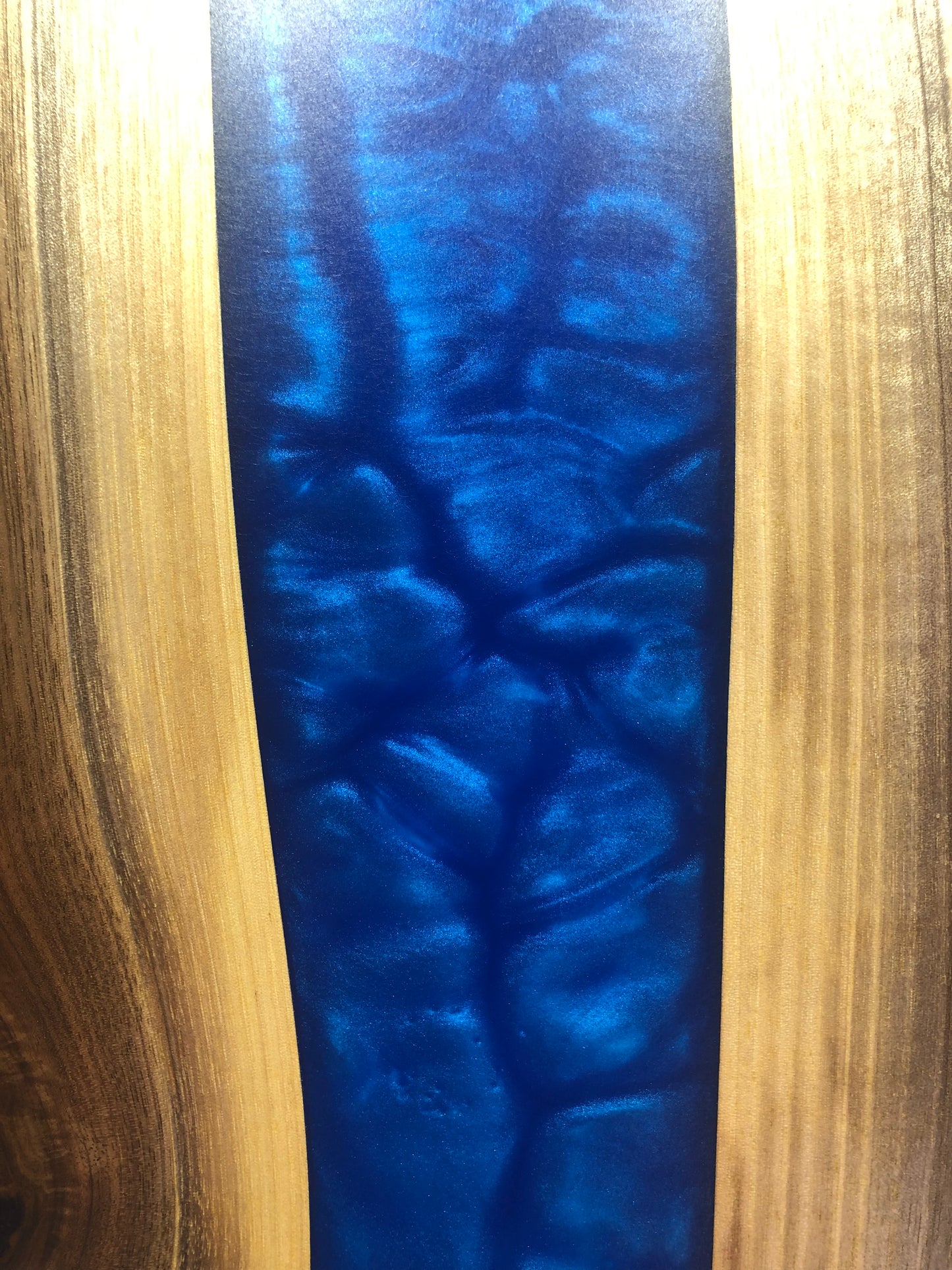Black Walnut and Metallic Blue Charcuterie Board, 24"x12"