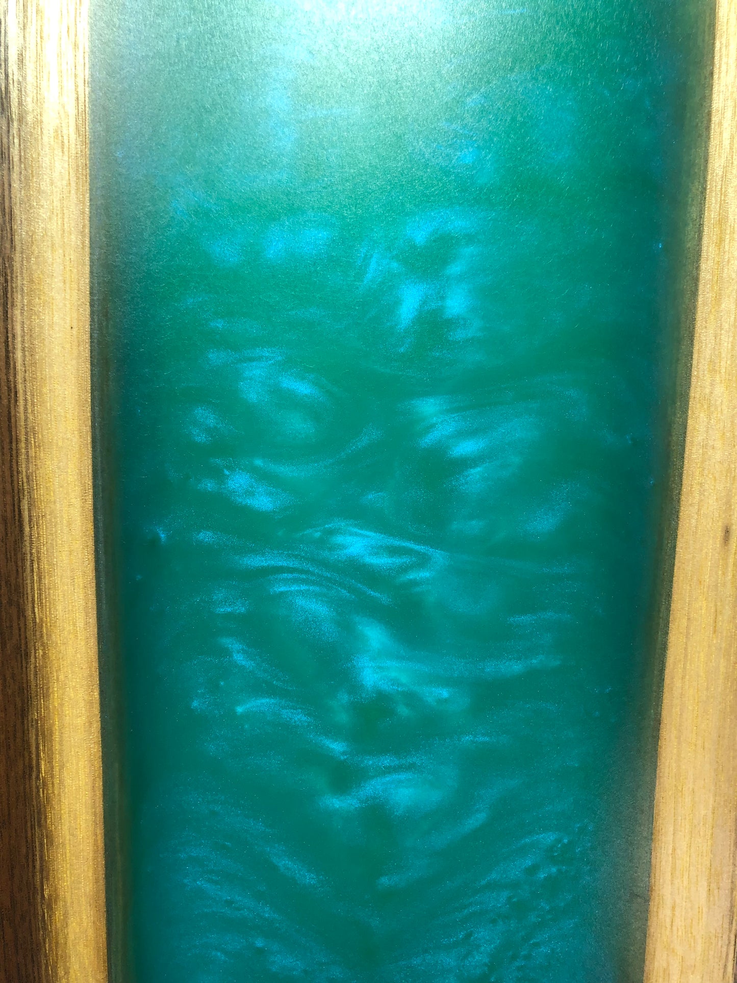 Black Walnut and Teal Epoxy Charcuterie Board, 24"x12"