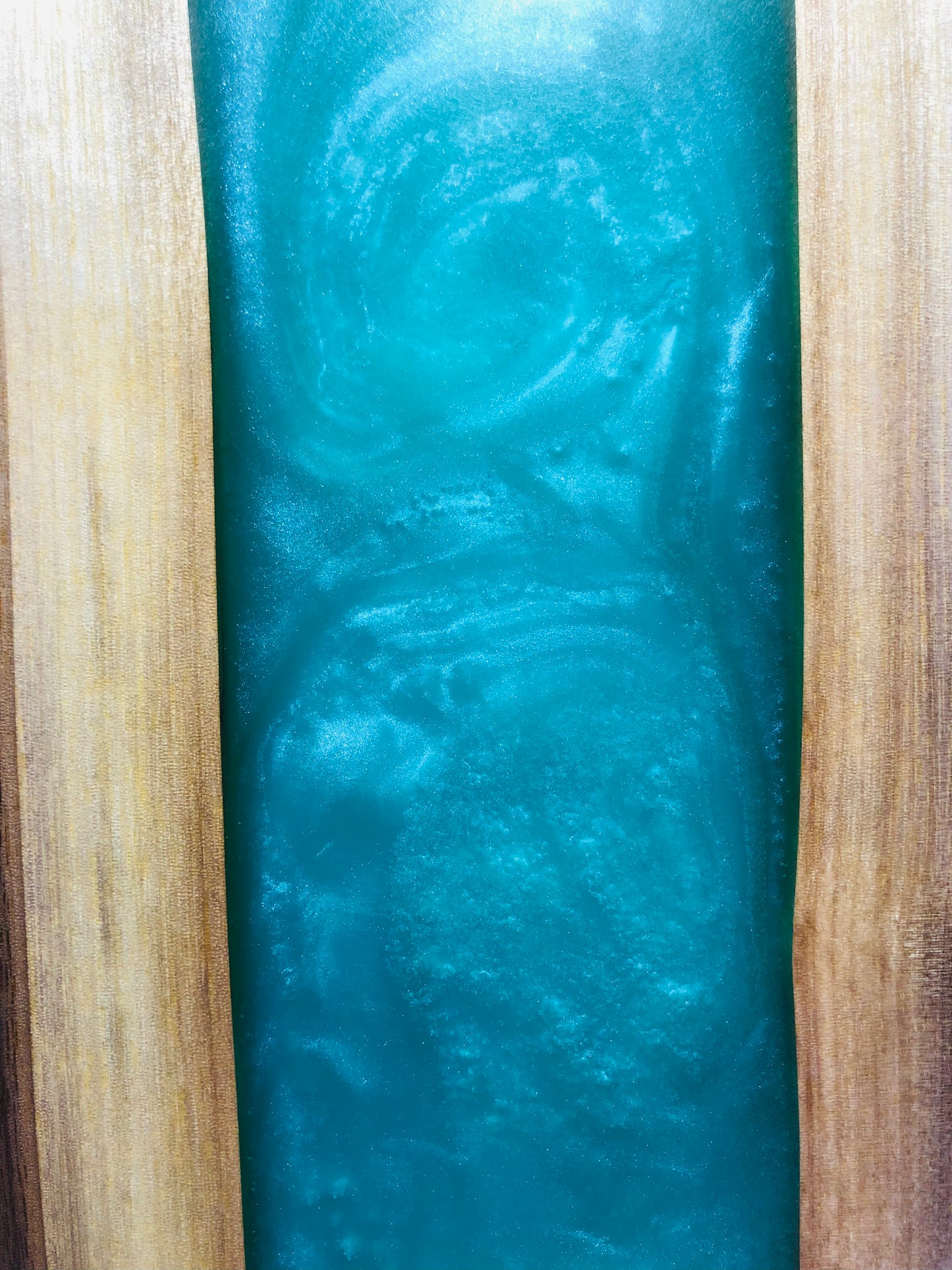 Black Walnut and Teal Epoxy Charcuterie Board, 18"x10"