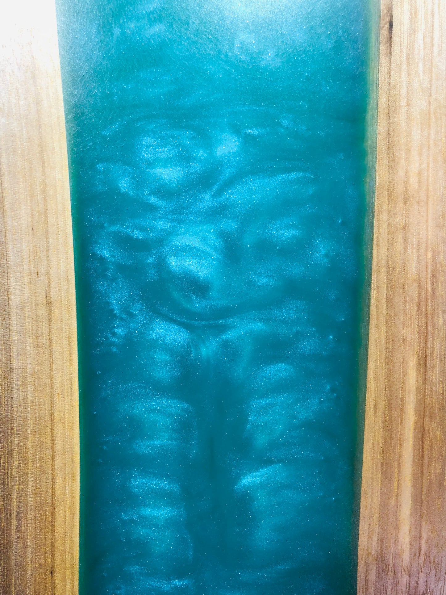 Black Walnut and Teal Epoxy Charcuterie Board, 18"x10"