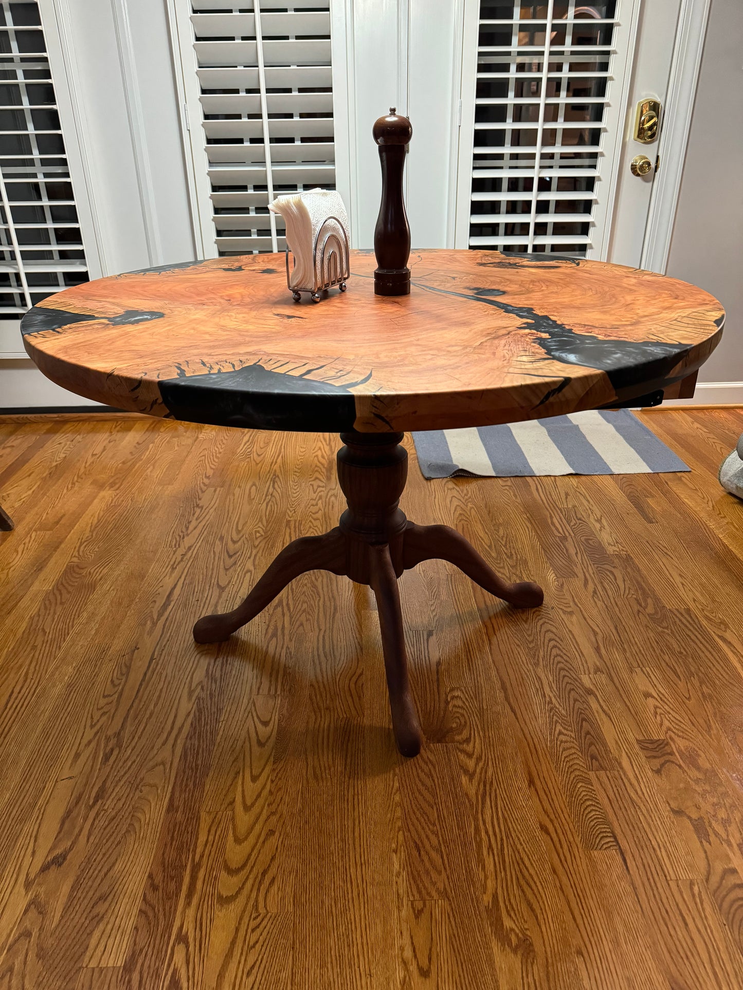 Cherry and Metallic Black Epoxy Dining Table
