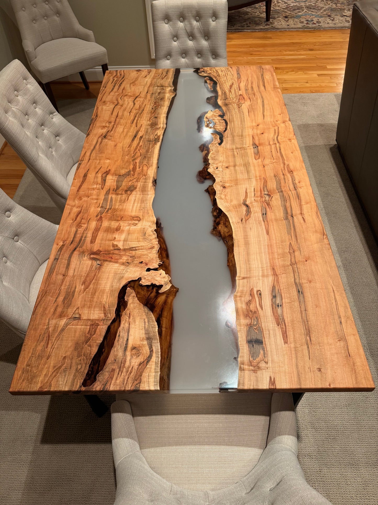 Ambrosia Maple and Clear Epoxy Dining Table