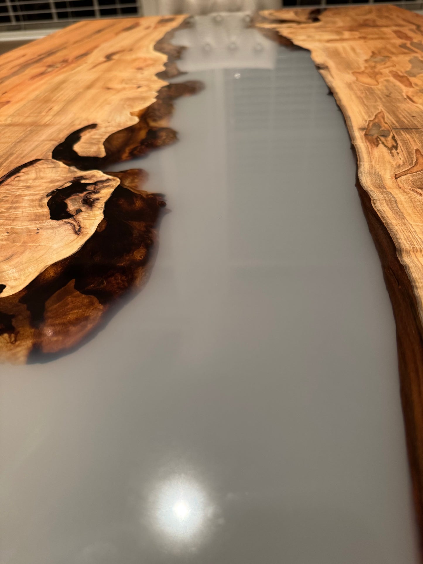 Ambrosia Maple and Clear Epoxy Dining Table