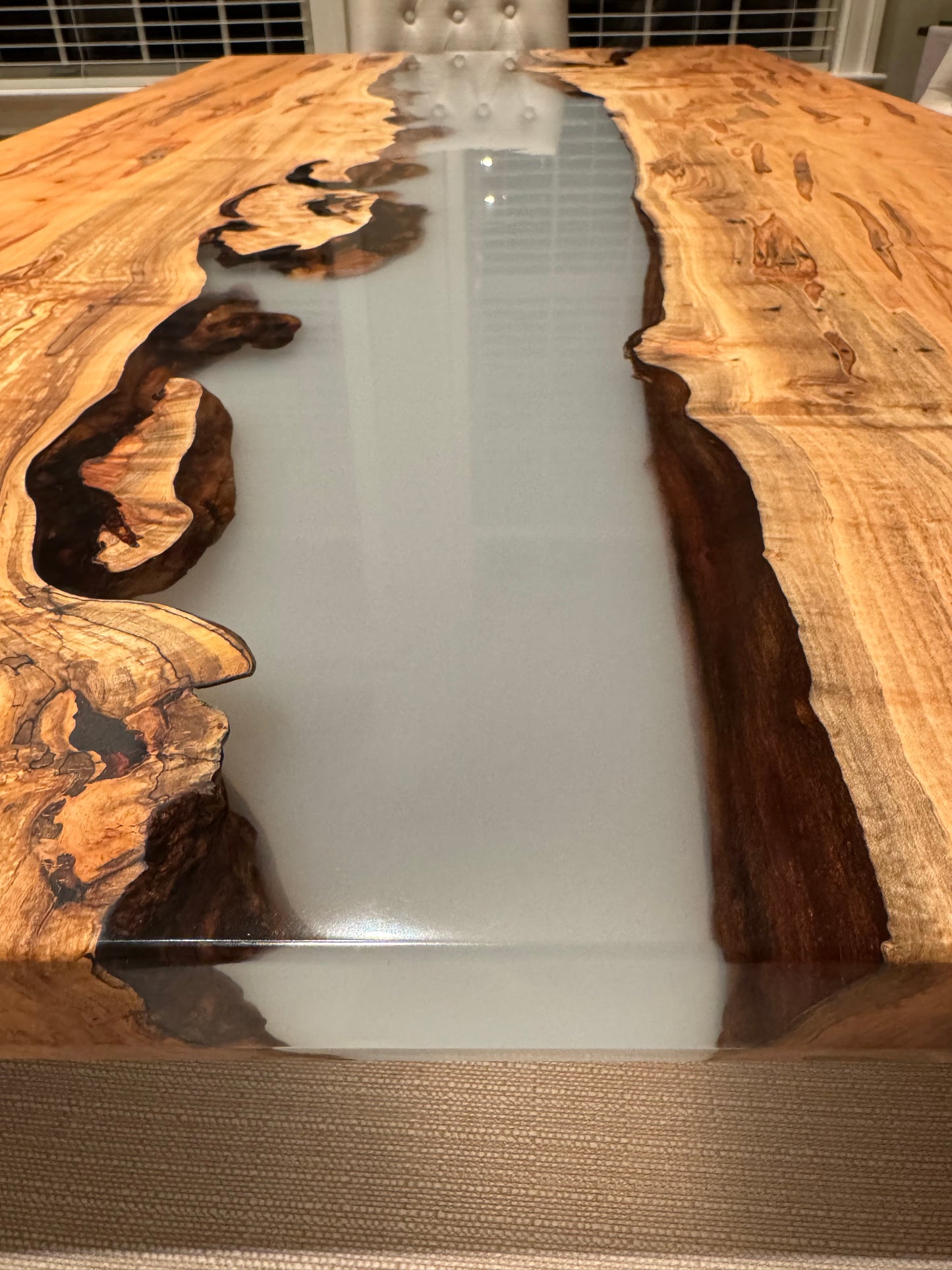 Ambrosia Maple and Clear Epoxy Dining Table