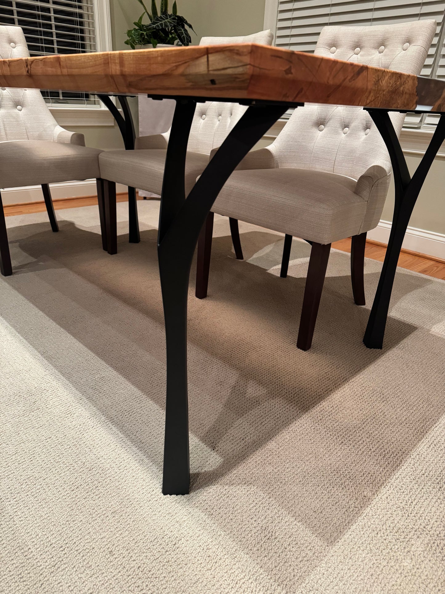 Ambrosia Maple and Clear Epoxy Dining Table