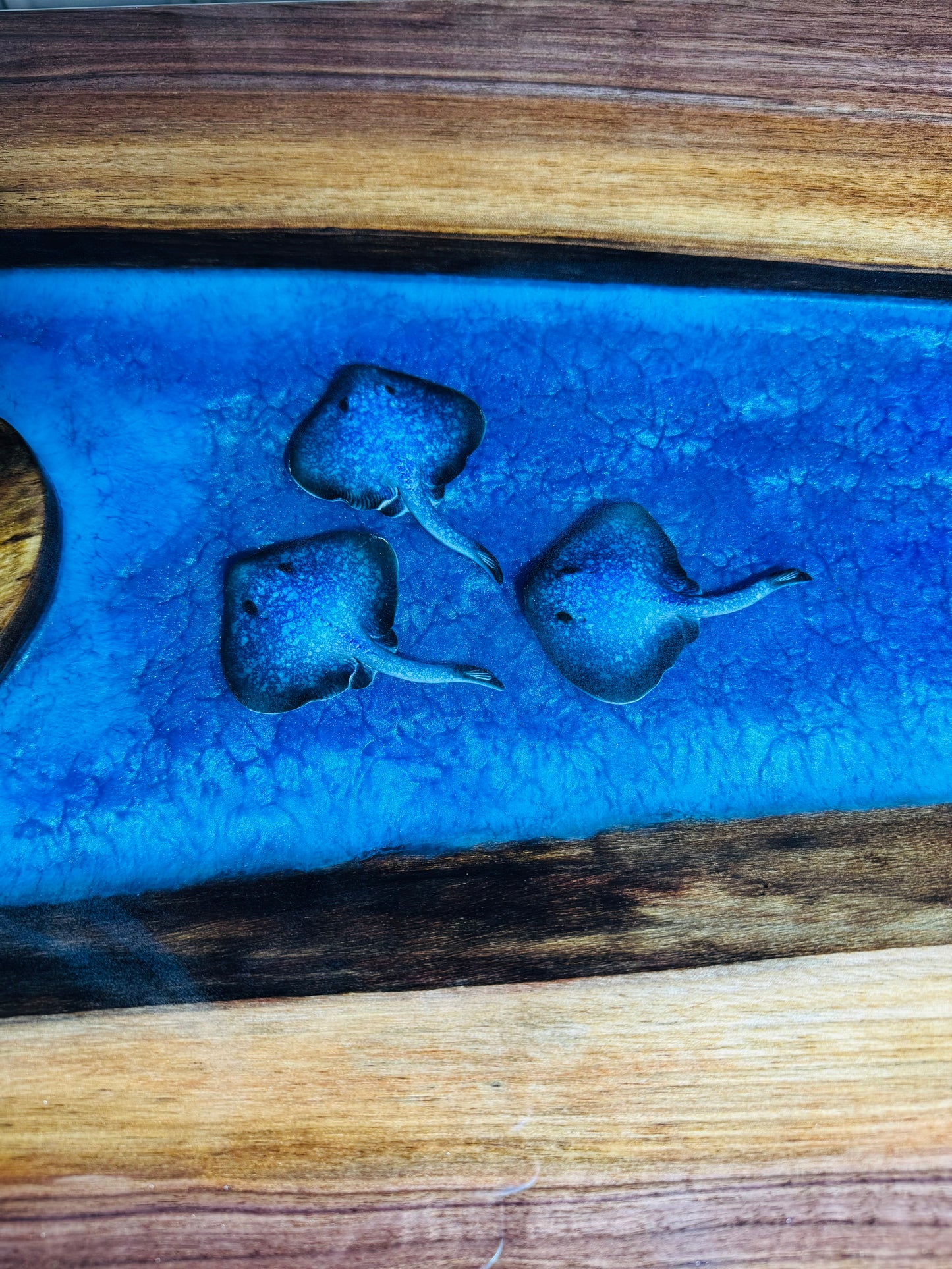 Black Walnut and Blue Epoxy Bar Top