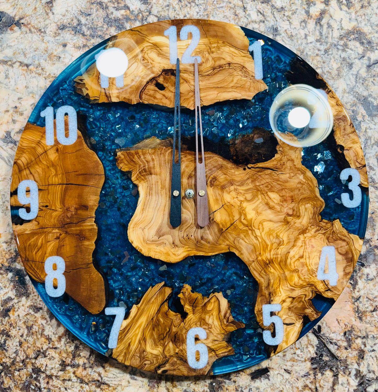 Custom Order Olive Wood Clock - Kathy
