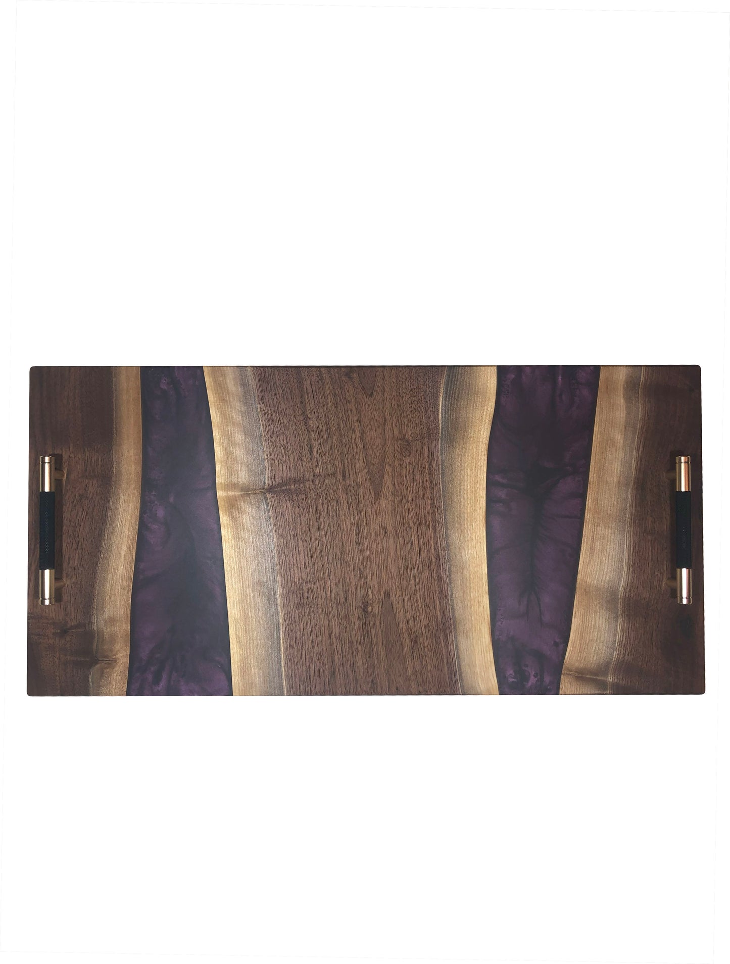 Black Walnut and Metallic Purple Charcuterie Board, 24”x12”