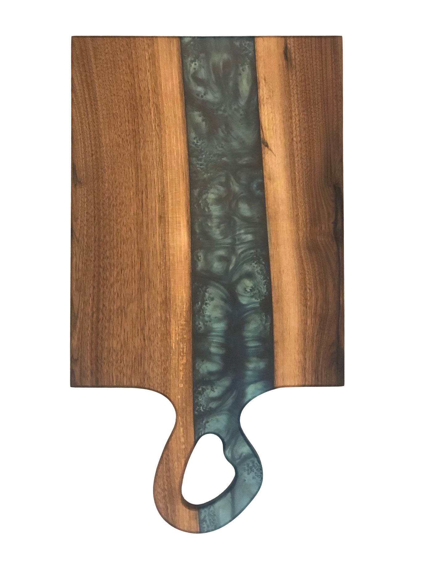 Black Walnut and Emerald Green Epoxy Charcuterie Board, 18"x10"