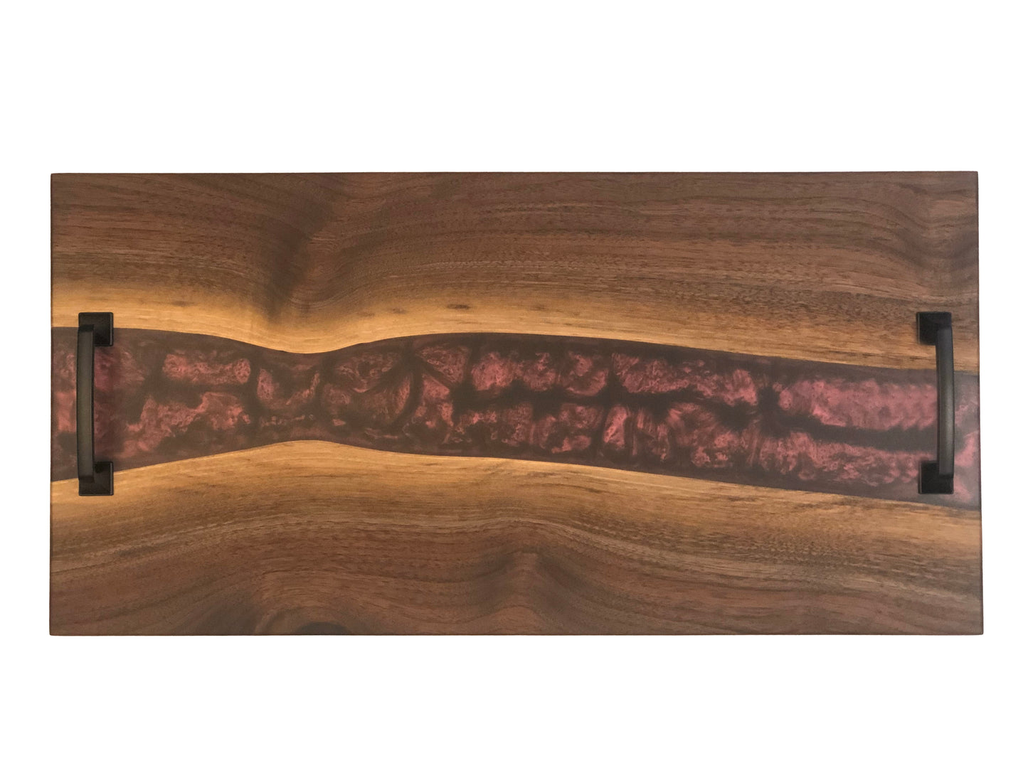 Black Walnut and Metallic Purple Epoxy Charcuterie Board, 18"x10"
