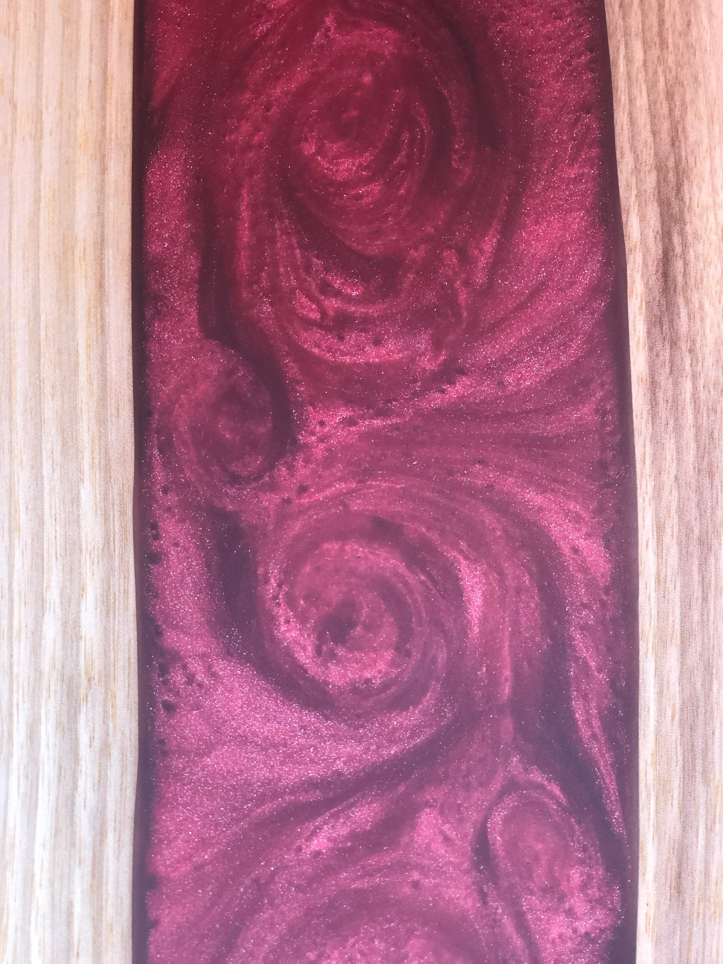 Black Walnut and Metallic Red Epoxy Charcuterie Board, 24"x12"
