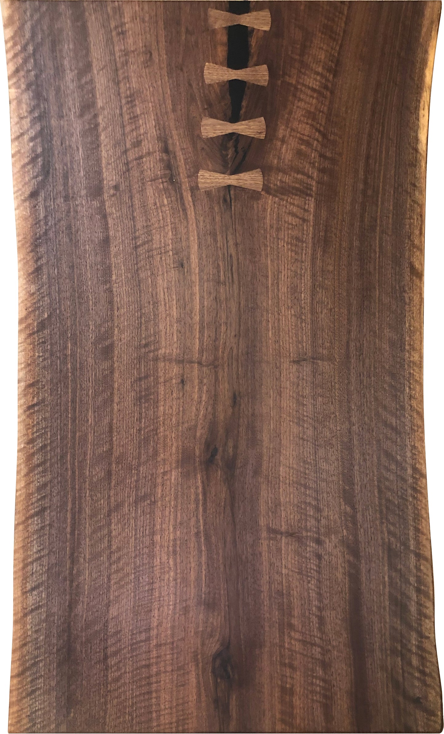 Black Walnut Bowtie Coffee Table Overhead View