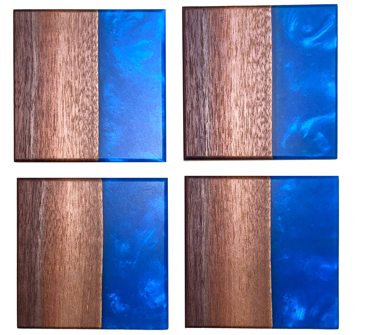 Black Walnut and Epoxy Coasters Four Pack