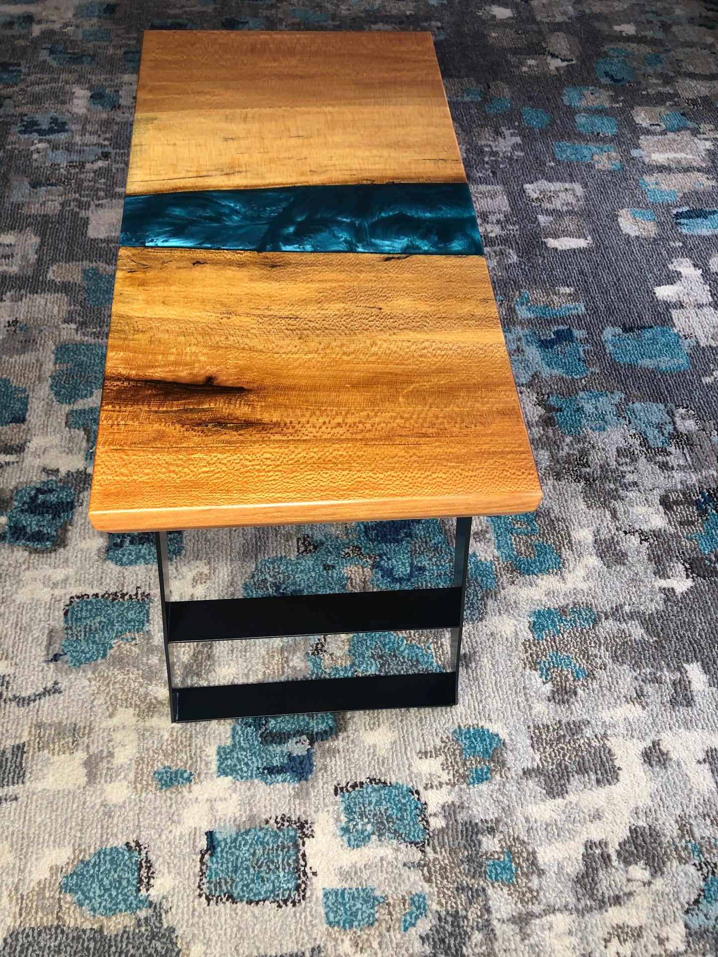 Sycamore and Emerald Green Side Table