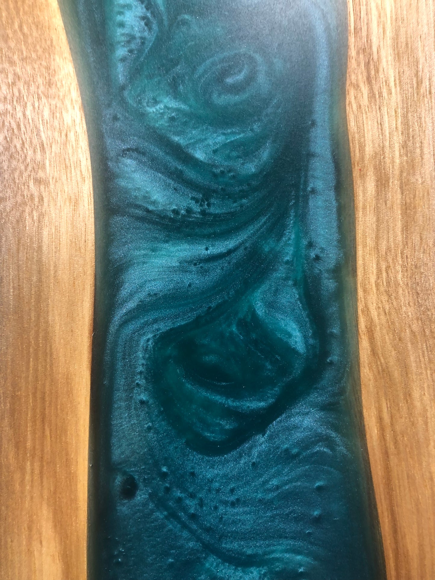 Black Walnut and Emerald Green Epoxy Charcuterie Board, 18"x10"