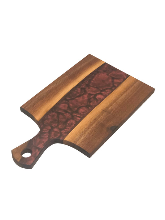 Black Walnut and Metallic Purple Epoxy Charcuterie Board, 18"x10"