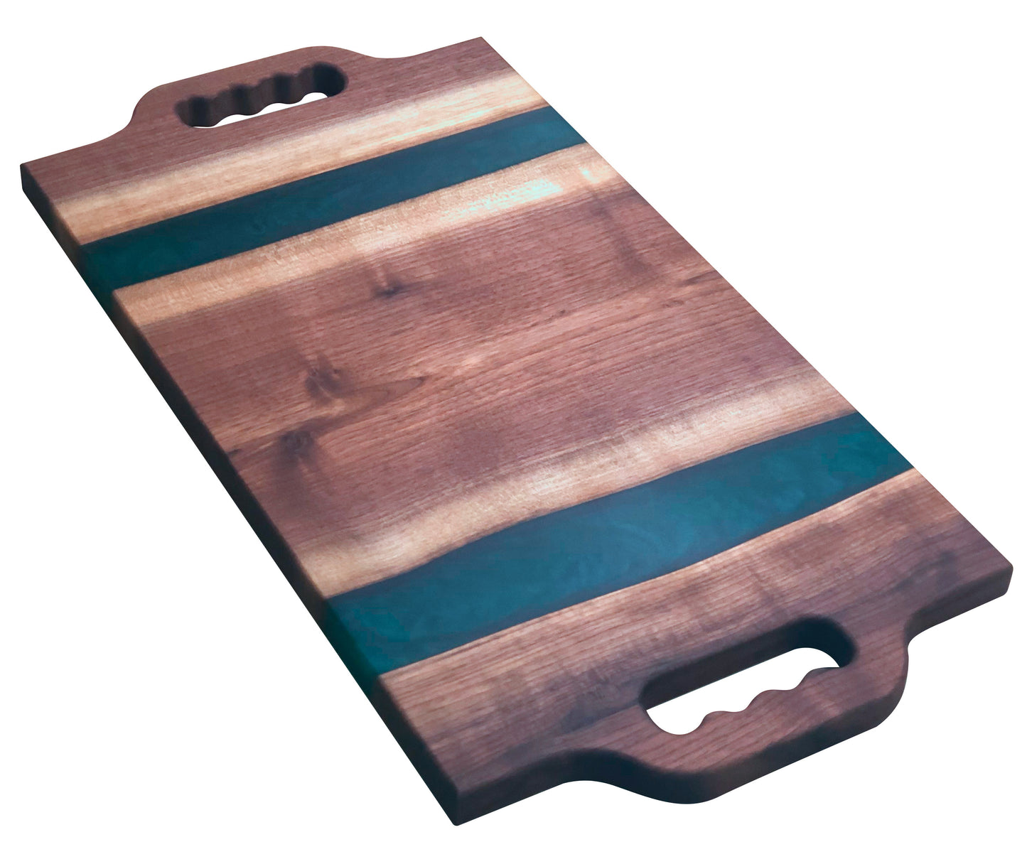 Black Walnut and Dark Green Epoxy Charcuterie Board, 24"x12"