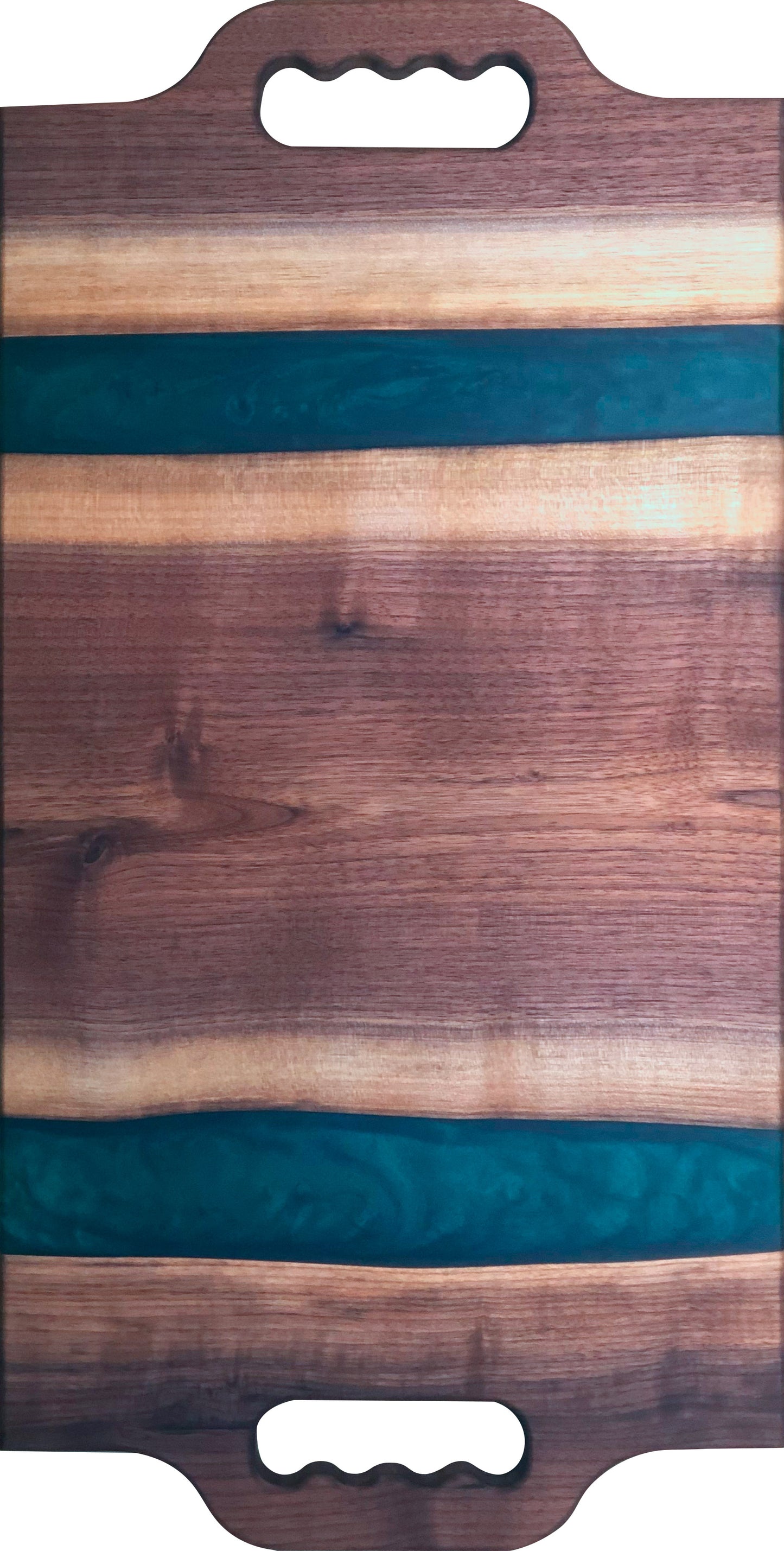 Black Walnut and Dark Green Epoxy Charcuterie Board, 24"x12"